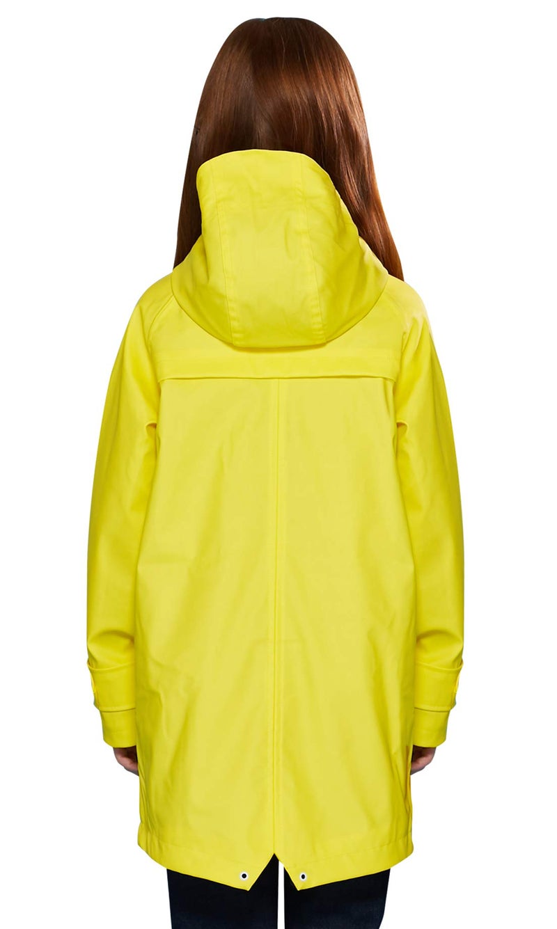 SOLOCOTE Kids Rain Jacket Hooded Lined Rubber RainCoats for Girls Boys Waterproof Windproof, 180806 Yellow F 13-14Y - Image 2